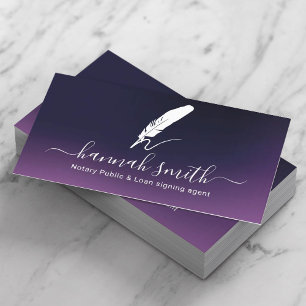 Notary Loan Signing Agent Quill Logotyp Classy Lil Visitkort