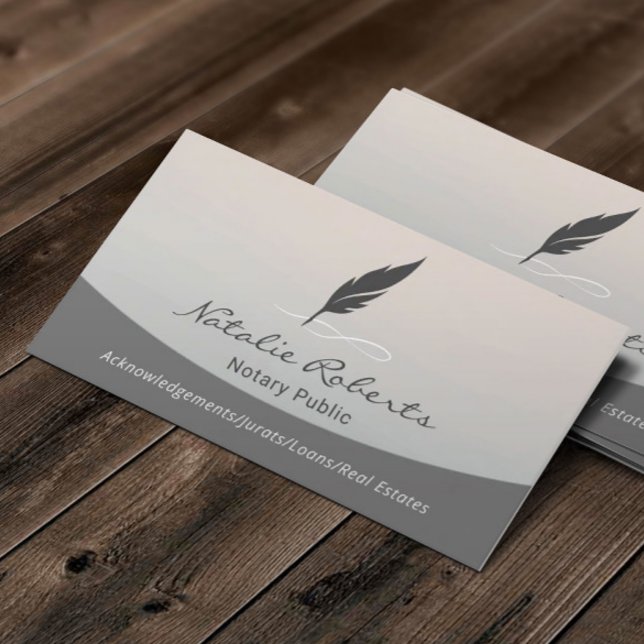 Notary Loan Signing Agent Quill Logotyp Classy Sil Visitkort (Skapare uppladdad)