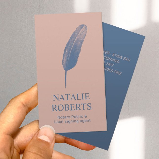 Notary Loan Signing Agent Quill Pen Dusty Ro Visitkort (Skapare uppladdad)