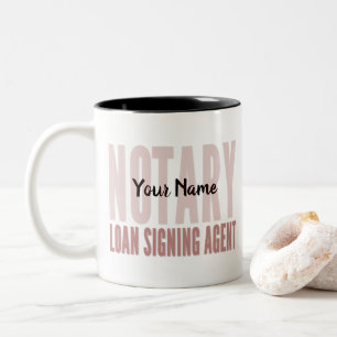Notary Loan Signing Agent Red Font Customized Två-Tonad Mugg