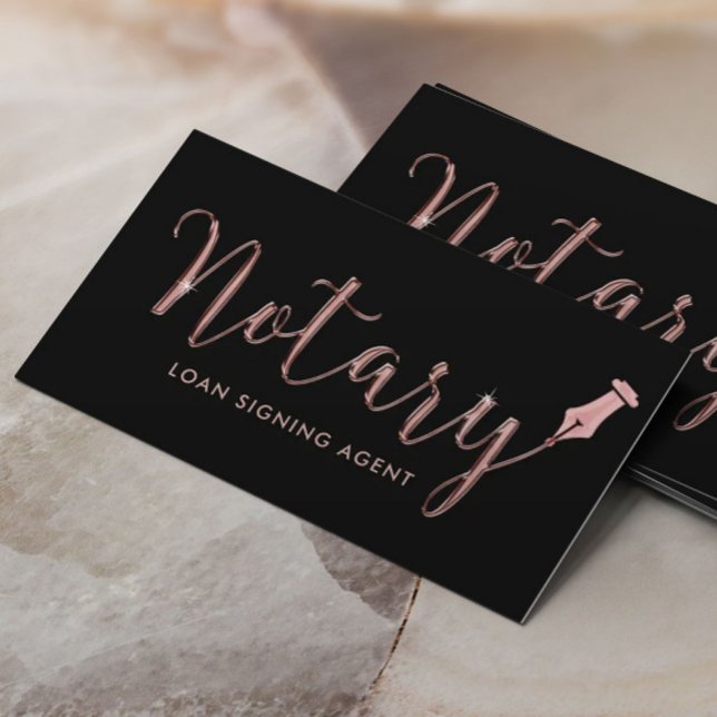 Notary Loan Signing Agent Ro Guld 3D-skript Visitkort (Skapare uppladdad)