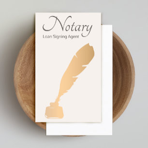 Notary Loan Signing Agent Ro Guld Quill Visitkort