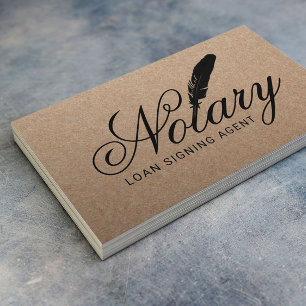 Notary Loan Signing Agent Typography Kraft Visitkort
