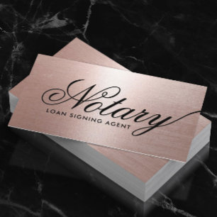 Notary Loan Signing Agent Typography Ro Guld Visitkort