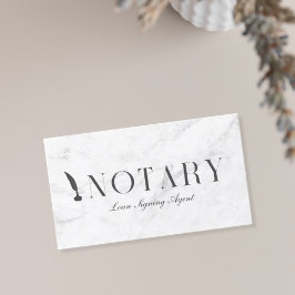 Notary Loan Signing Agent White Marble Visitkort