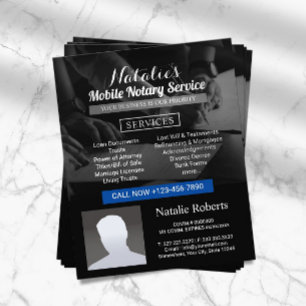 Notary Loan Signing Modern Black Photo Agent Flygblad