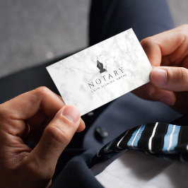 Notary Mobile Loan Signing Agent White Marble Visitkort