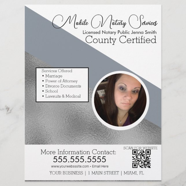 Notary Mobile Services Photo QR FLYER D (Framsidan)