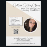 Notary Mobile Services Photo QR FLYER E<br><div class="desc">Modern flygpersonal för notarius publicus</div>