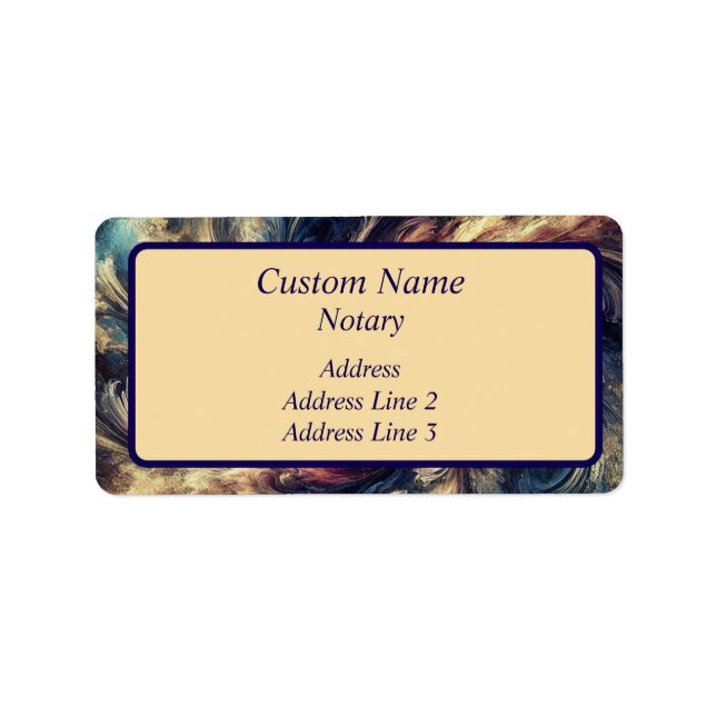 Notary Modern Abstrakt Art Adressetikett (Framsidan)
