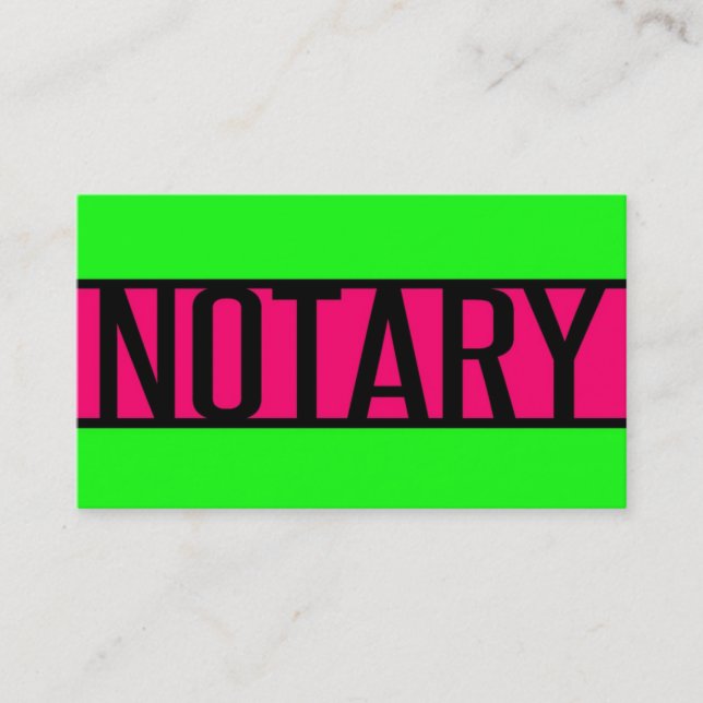 Notary Neon Grönt and Shock rosa Affärskort Visitkort (Framsida)