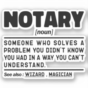 Notary Noun Definition Document Witness Employee Klistermärken