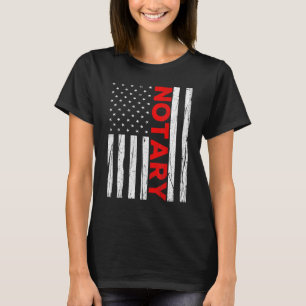 Notary Patriotic American Flagga Notary Public T Shirt