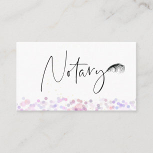*~* NOTARY Pen Feather Signing Agent PHOTO Visitkort