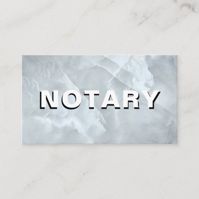 *~* NOTARY PHOTO Bold MARBLE Signing Agent Visitkort (Framsida)