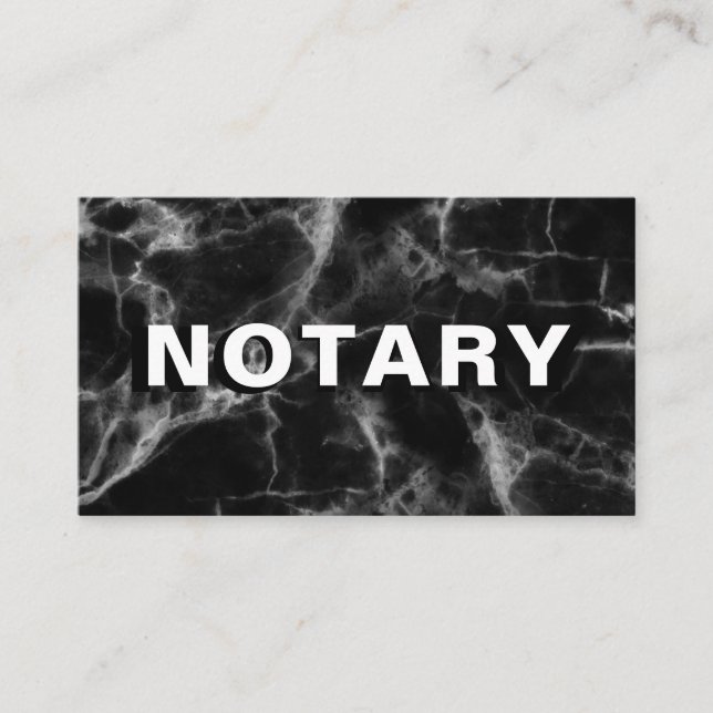 *~* NOTARY PHOTO Bold MARBLE Signing Agent Visitkort (Framsida)