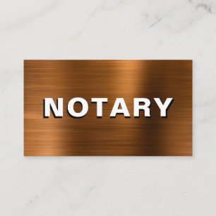 *~* NOTARY PHOTO COPPER METALL Signing Agent Visitkort