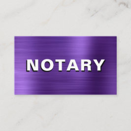 *~* NOTARY PHOTO METALL LILA Signing Agent Visitkort