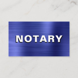 *~* NOTARY PHOTO METALL Navy Blue Signing Agent Visitkort