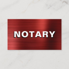 *~* NOTARY PHOTO METALL RED Signing Agent  Visitkort