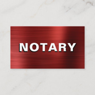 *~* NOTARY PHOTO METALL RED Signing Agent Visitkort