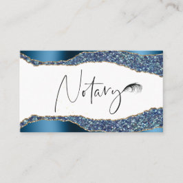*~* NOTARY PHOTO Pen Feather Signing Agent Glitter Visitkort