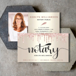 Notary Photo Rosa Glitter Drives Guld Loan Agent Visitkort