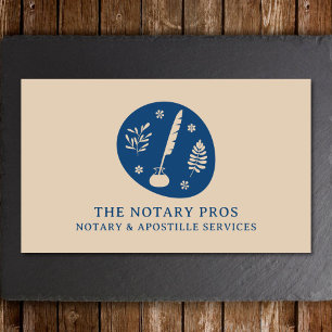 Notary Public Apostille Service Earthy Boho Quill Visitkort