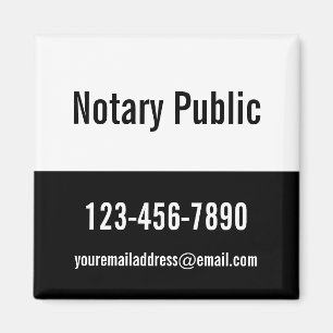 Notary Public Black and White Promocing Template Magnet