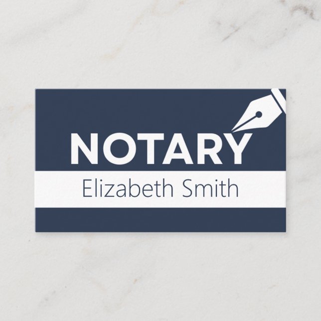 Notary Public Blue and White Simple Visitkort (Framsida)