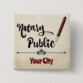 Notary Public Burgundy Bläck Pen Customized City Knapp
