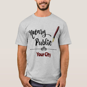 Notary Public Burgundy Bläck Pen Customized City T Shirt