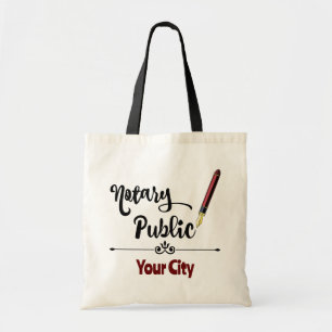 Notary Public Burgundy Bläck Pen Customized City Tygkasse