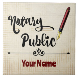 Notary Public Burgundy Bläck Pen Customized Namn Kakelplatta