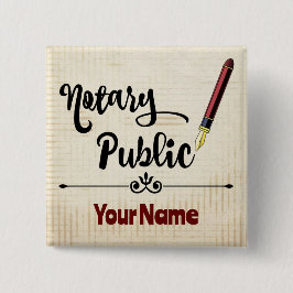 Notary Public Burgundy Bläck Pen Customized Namn Knapp