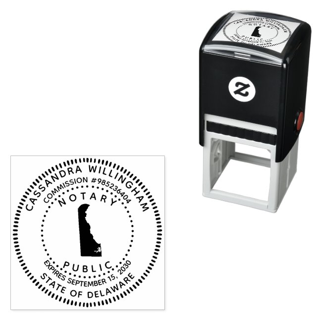 Notary Public Delaware Självfärgande Stämpel (In Situ)