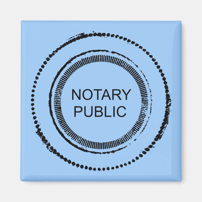 Notary Public Disted Round Seal Magnet (Framsidan)