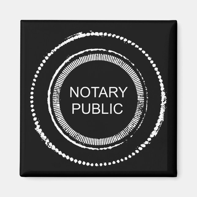 Notary Public Disted Round Seal Magnet (Framsidan)