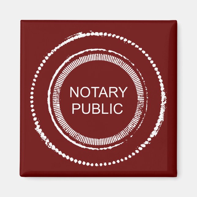 Notary Public Disted Round Seal Magnet (Framsidan)