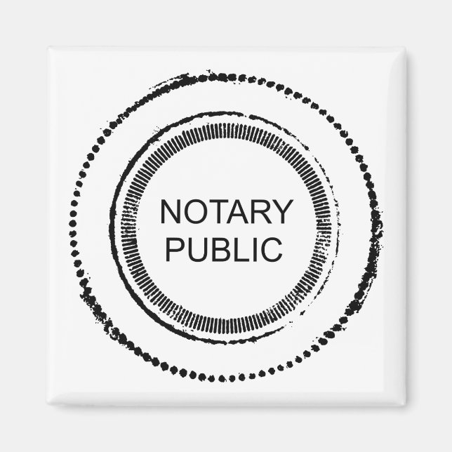 Notary Public Disted Round Seal Magnet (Framsidan)