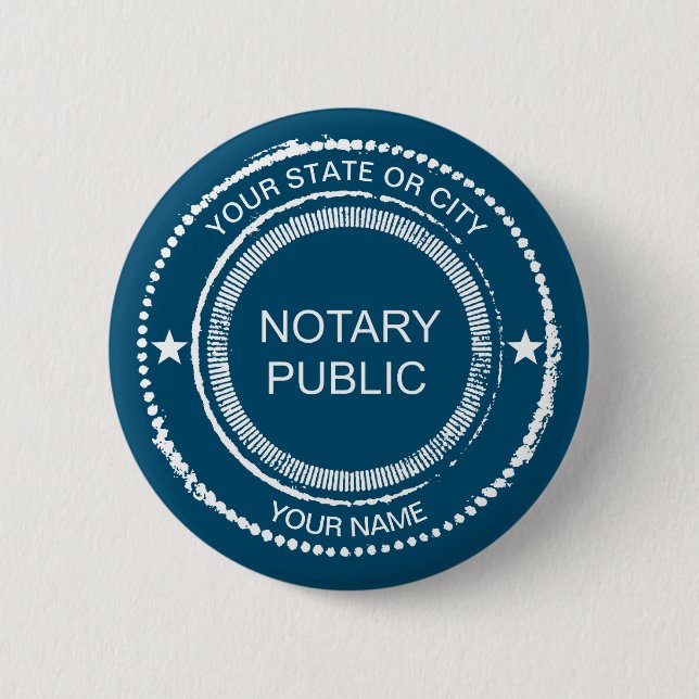 Notary Public Distress Seal City Namn Customized Knapp (Framsida)