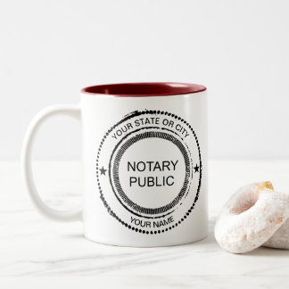 Notary Public Distress Seal City Namn Customized Två-Tonad Mugg