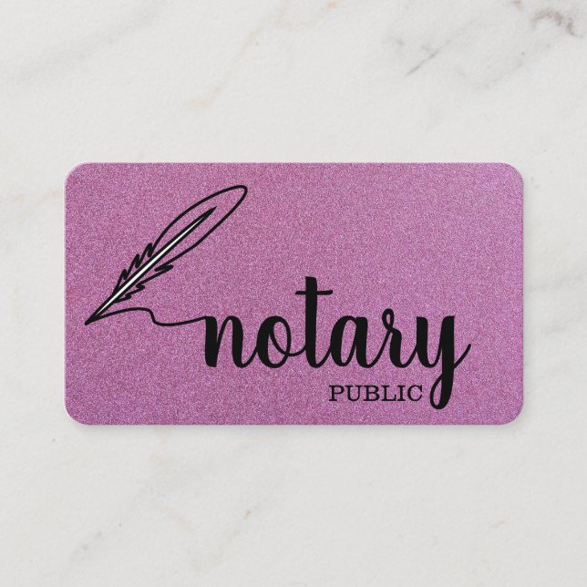 Notary Public Elegant Script Plain Visitkort (Framsida)