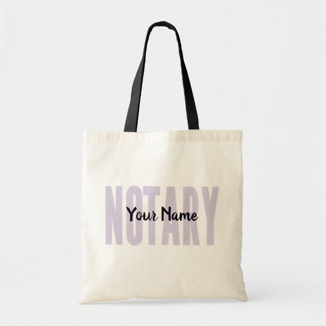 Notary Public Faded Lila Big Font Customized Tygkasse (Framsidan)
