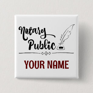 Notary Public Feather avfärdar ditt anpassade namn Knapp