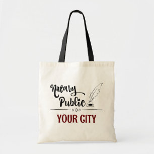 Notary Public Feather Quill Your City Customized Tygkasse