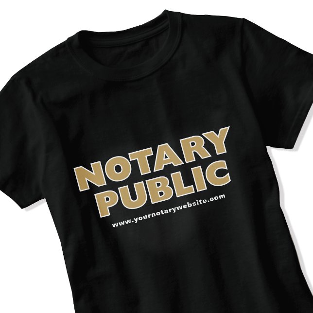Notary Public Guld Black Editable Website T-Shirt (Skapare uppladdad)