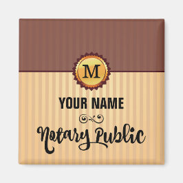 Notary Public Guld Seal Monogram Namn Customized Magnet
