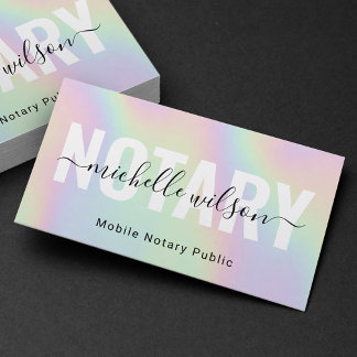 Notary Public Loan Signing Agent Classy Typography Visitkort