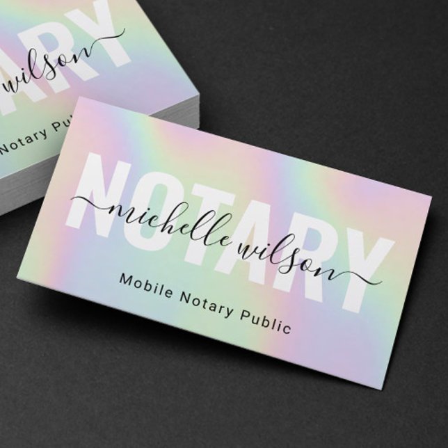 Notary Public Loan Signing Agent Classy Typography Visitkort (Skapare uppladdad)